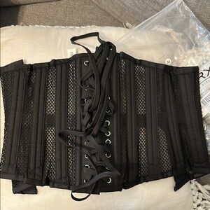 NWT Black Lace-Up Corset / Waist Trainer